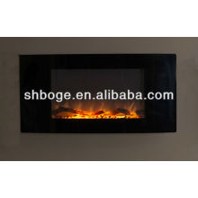 36"wall hanging curved electric fireplace with led light